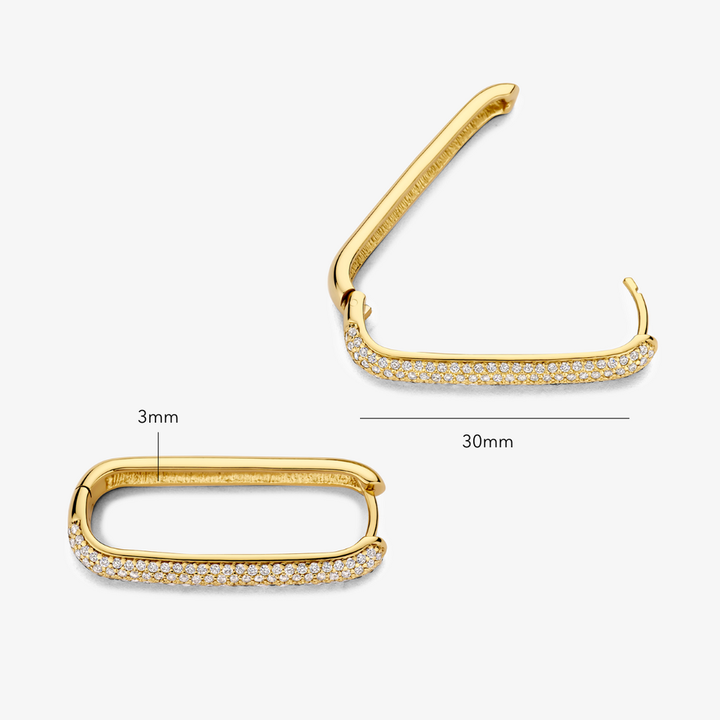 Icona™ | Gold Large Pave Hoop Earrings